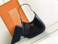 Cleo-Style Smooth Leather Shoulder Bag