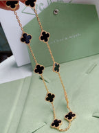 Alhambra Vintage 10 Motif Necklace in Black Onyx