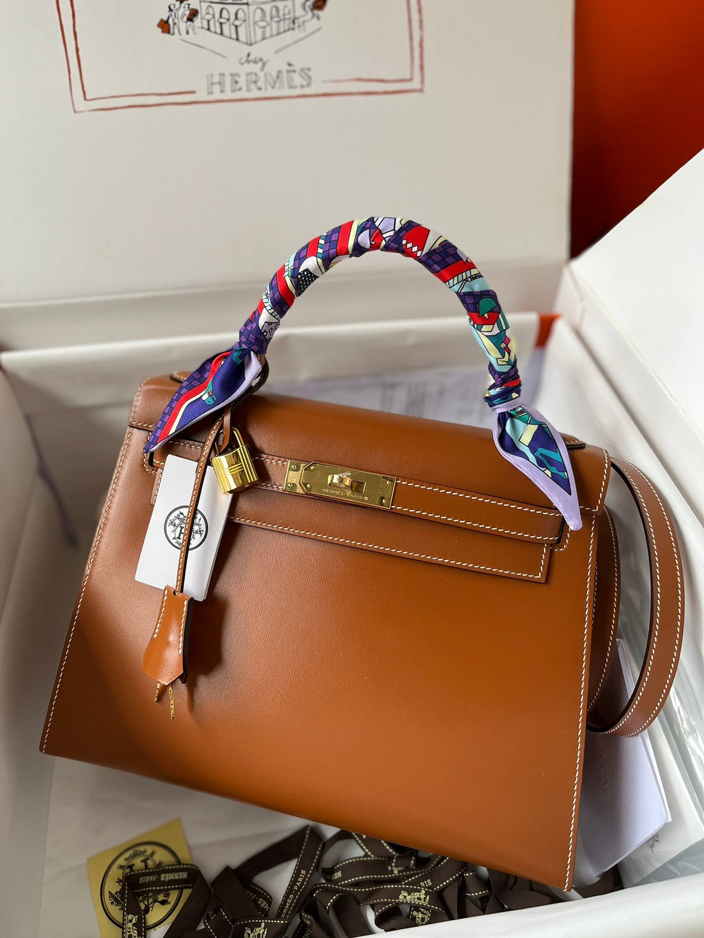 Kelly 28cm Box Leather