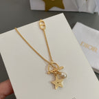 Star Bracelet with Pearl & Crystal Charm in Gold Finish