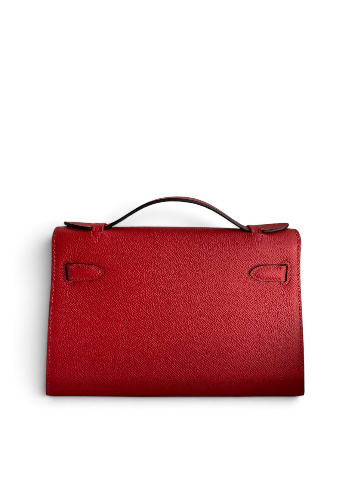 SWORD LUXURY kırmızı 22cm Epsom deri Mini Kelly çanta, kutu içerisinde şık ve yapılandırılmış tasarım.