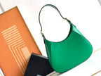 Cleo-Style Smooth Leather Shoulder Bag