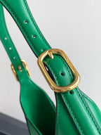 Cleo-Style Smooth Leather Shoulder Bag