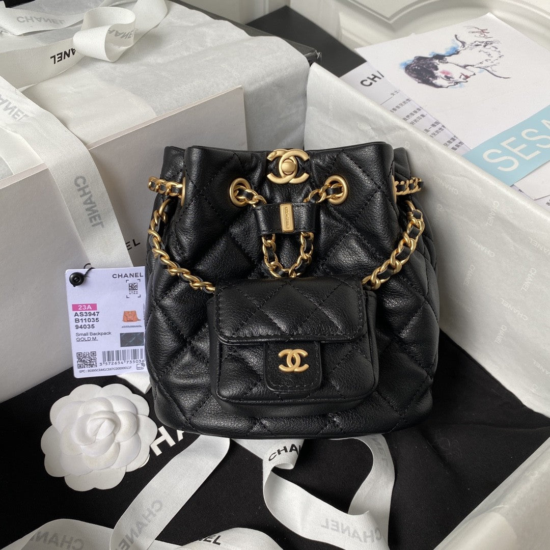 Quilted Leather Mini Backpack