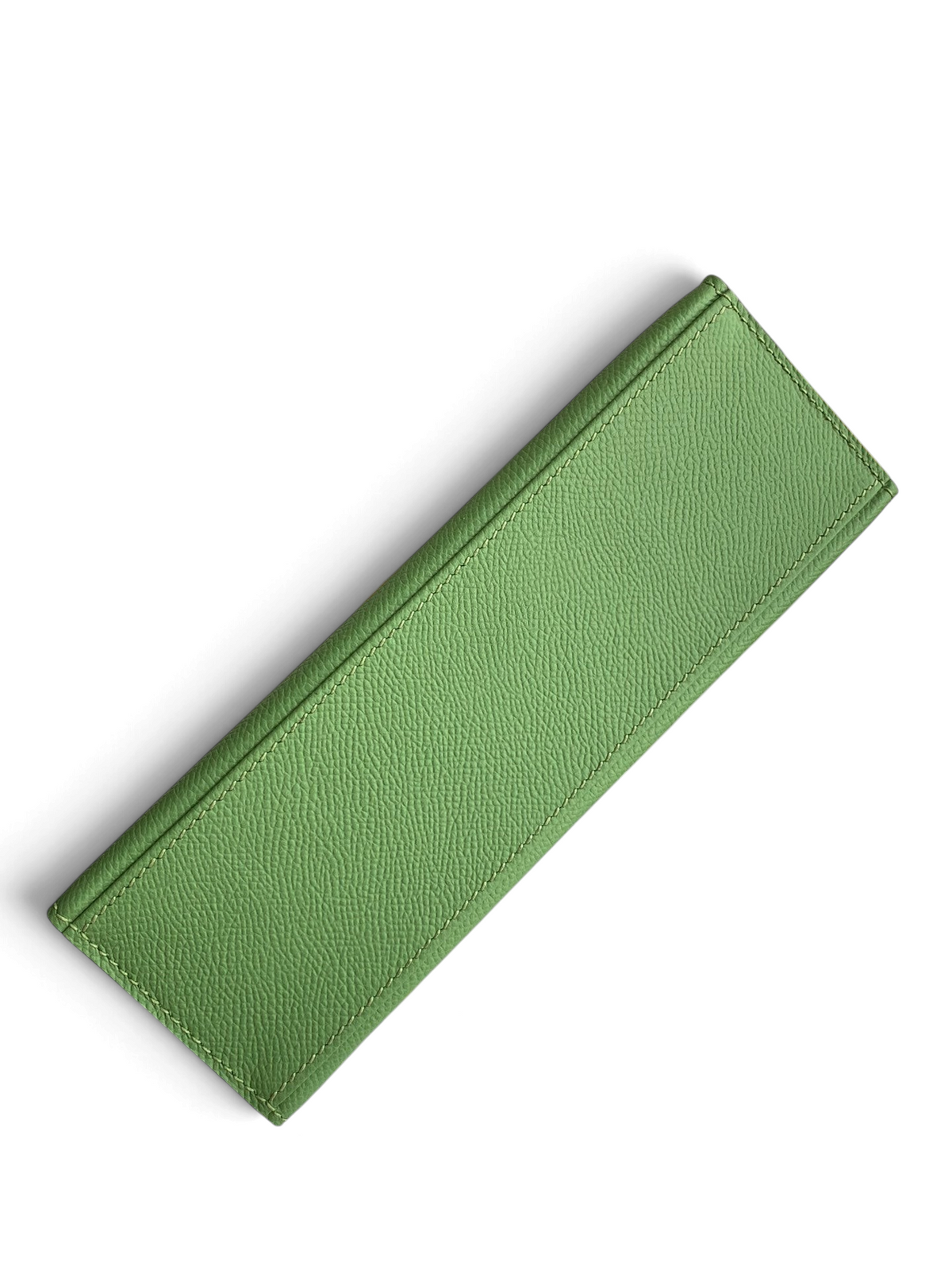 SWORD LUXURY Mini Kelly 22cm çanta, yeşil Epsom deri dokusu ve zarif dikiş detaylarıyla öne çıkıyor.