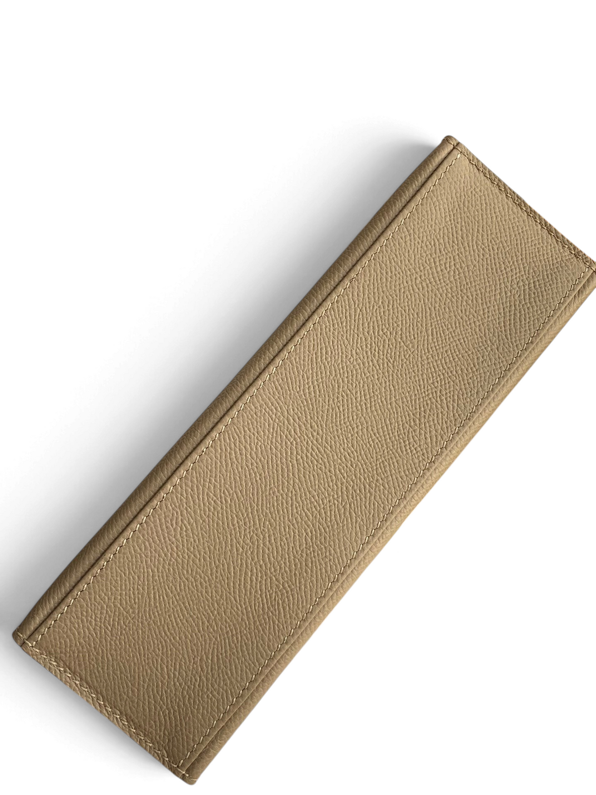 SWORD LUXURY Mini Kelly 22cm bej renkli, dokulu Epsom deri çanta detayı