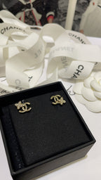 Mini CC Crystal Stud Earrings