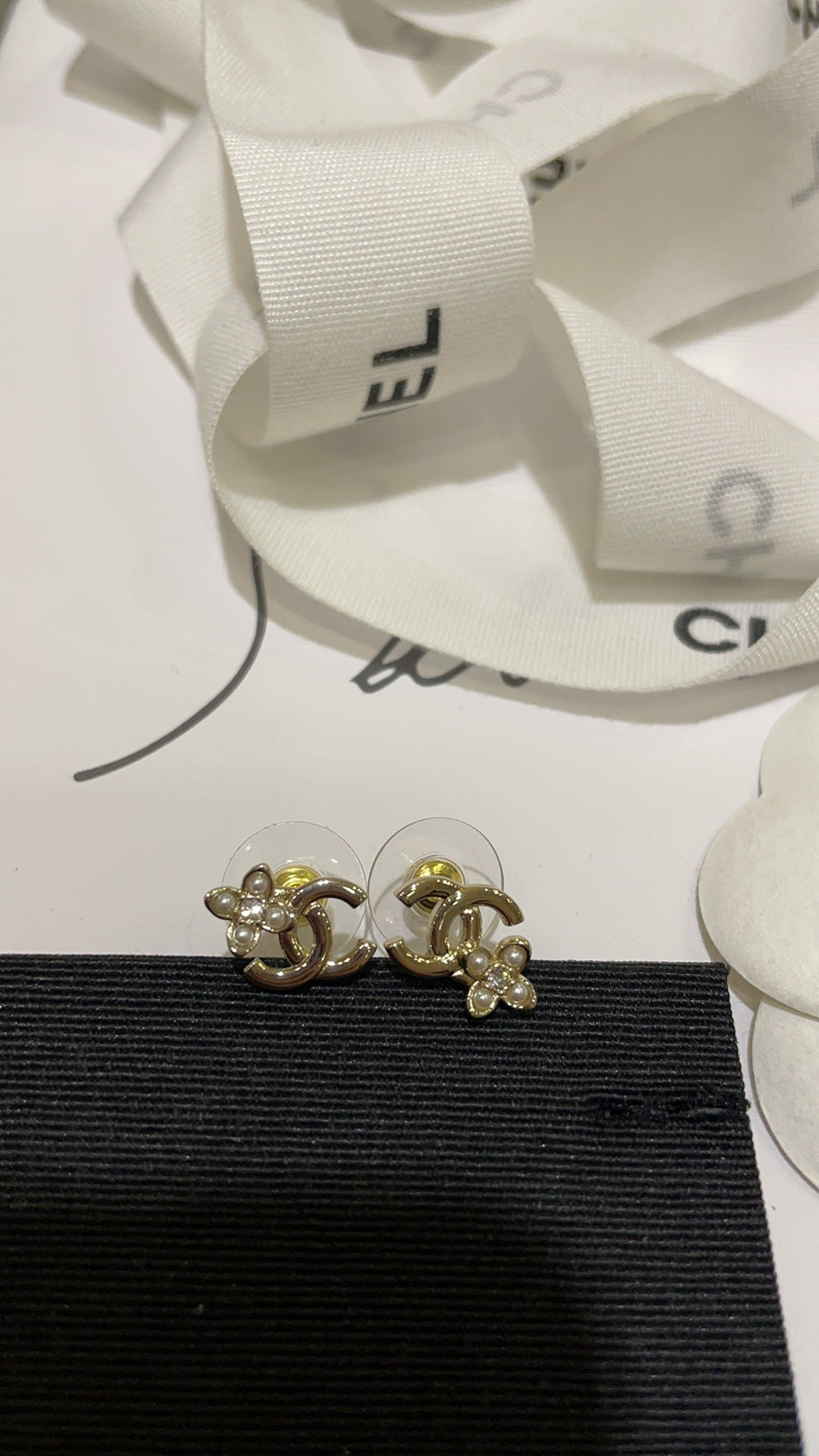 Mini CC Crystal Stud Earrings