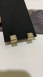 Square Crystal Mini CC Stud Earrings