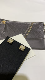 Square Crystal Mini CC Stud Earrings