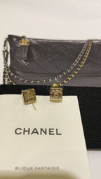 Square Crystal Mini CC Stud Earrings