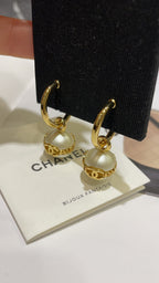 Gold-Tone Pearl Drop Earrings