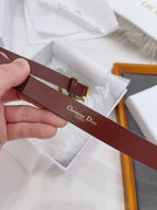 CD Buckle Leather Belt in Dark Brown – 25mm Width