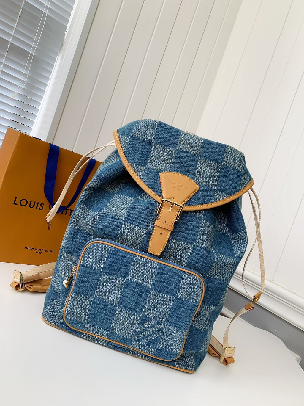 Montsouris-Style Denim Backpack