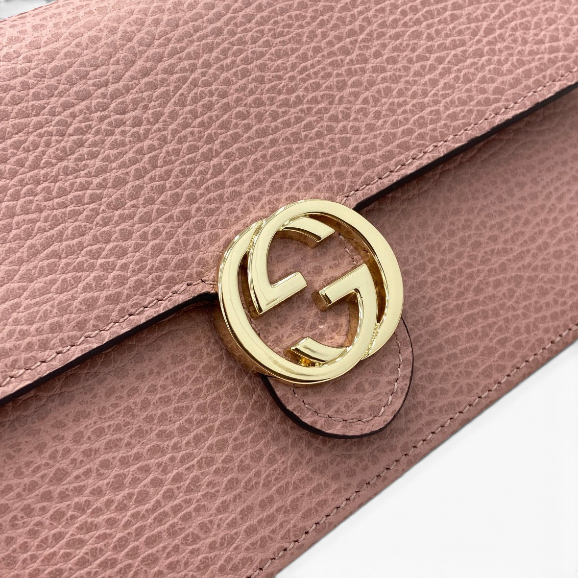 SWORD LUXURY Blondie mini çanta, altın GG logolu pembe dokulu deri detaylı şık tasarım