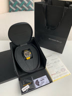 RM12-01 Skeleton Tourbillon Watch – NTPT Carbon Case, Yellow Strap, Limited Edition Style