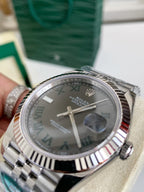 Oyster Perpetual Datejust 41mm – Slate Grey Dial, Roman Numerals