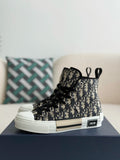 B23 Oblique High-Top Sneaker – Beige Monogram Canvas