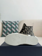 B23 Oblique High-Top Sneaker – Beige Monogram Canvas
