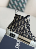 B23 Oblique High-Top Sneaker – Beige Monogram Canvas