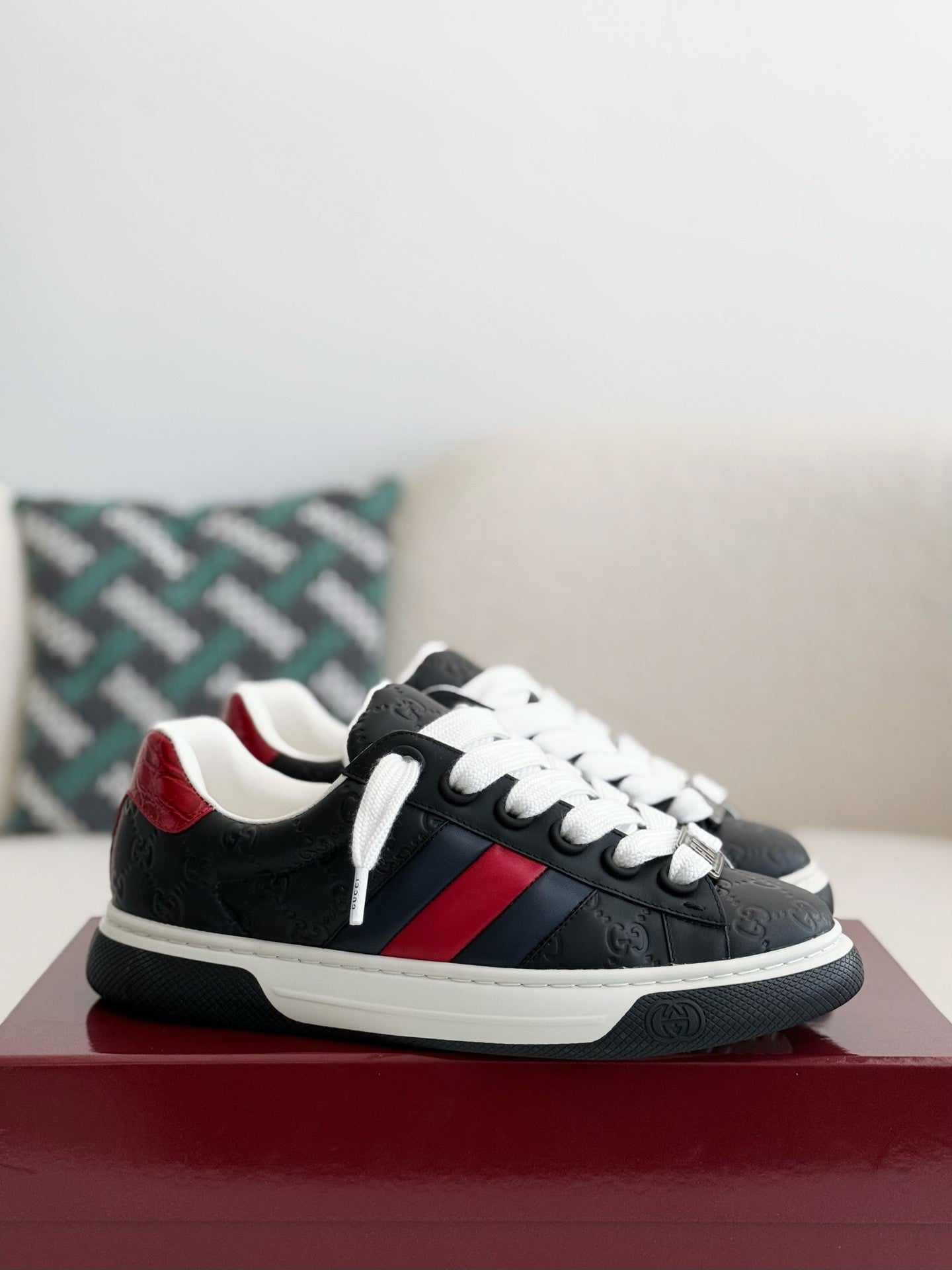 Ace Black Leather Sneakers