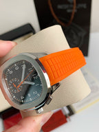 Aquanaut Chronograph Automatic – Black Dial, Orange Rubber Strap | 42.2mm