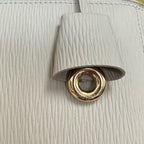 Wine White Leather & Canvas Crossbody Bag