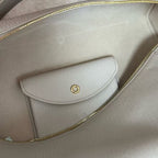 Wine White Leather & Canvas Crossbody Bag