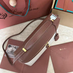 Wine Red Leather & Canvas Crossbody Bag