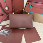 Wine Red Leather & Canvas Crossbody Bag
