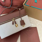 Wine Red Leather & Canvas Crossbody Bag