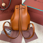 Extra Brown Canvas Drawstring Backpack