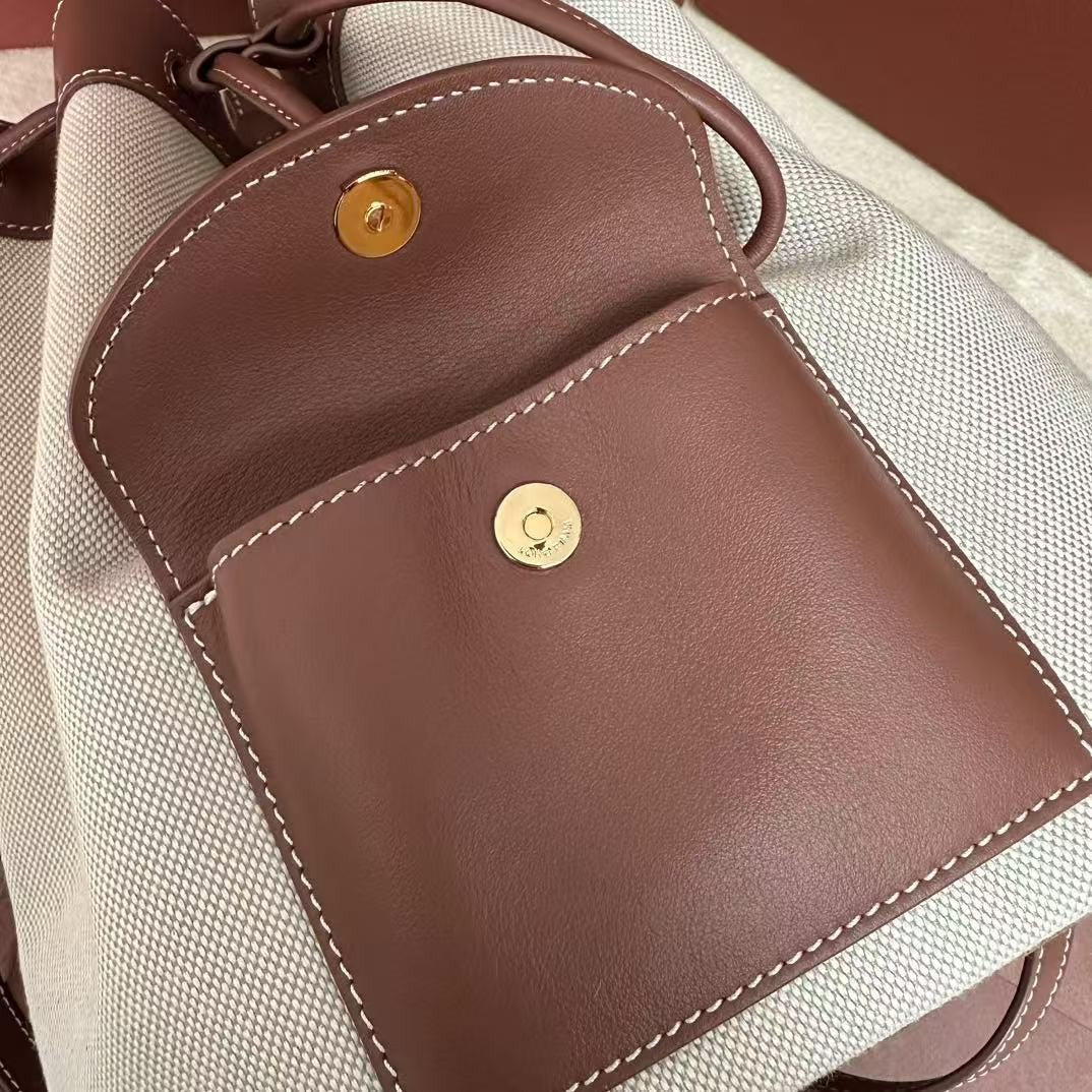 Extra Caramel Canvas Drawstring Backpack