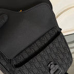 Saddle Backpack with Flap in Oblique Jacquard Backpack