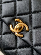 25P Camellia Pearl Square Flap Bag