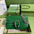 Croc-Embossed Dionysus Shoulder Bag