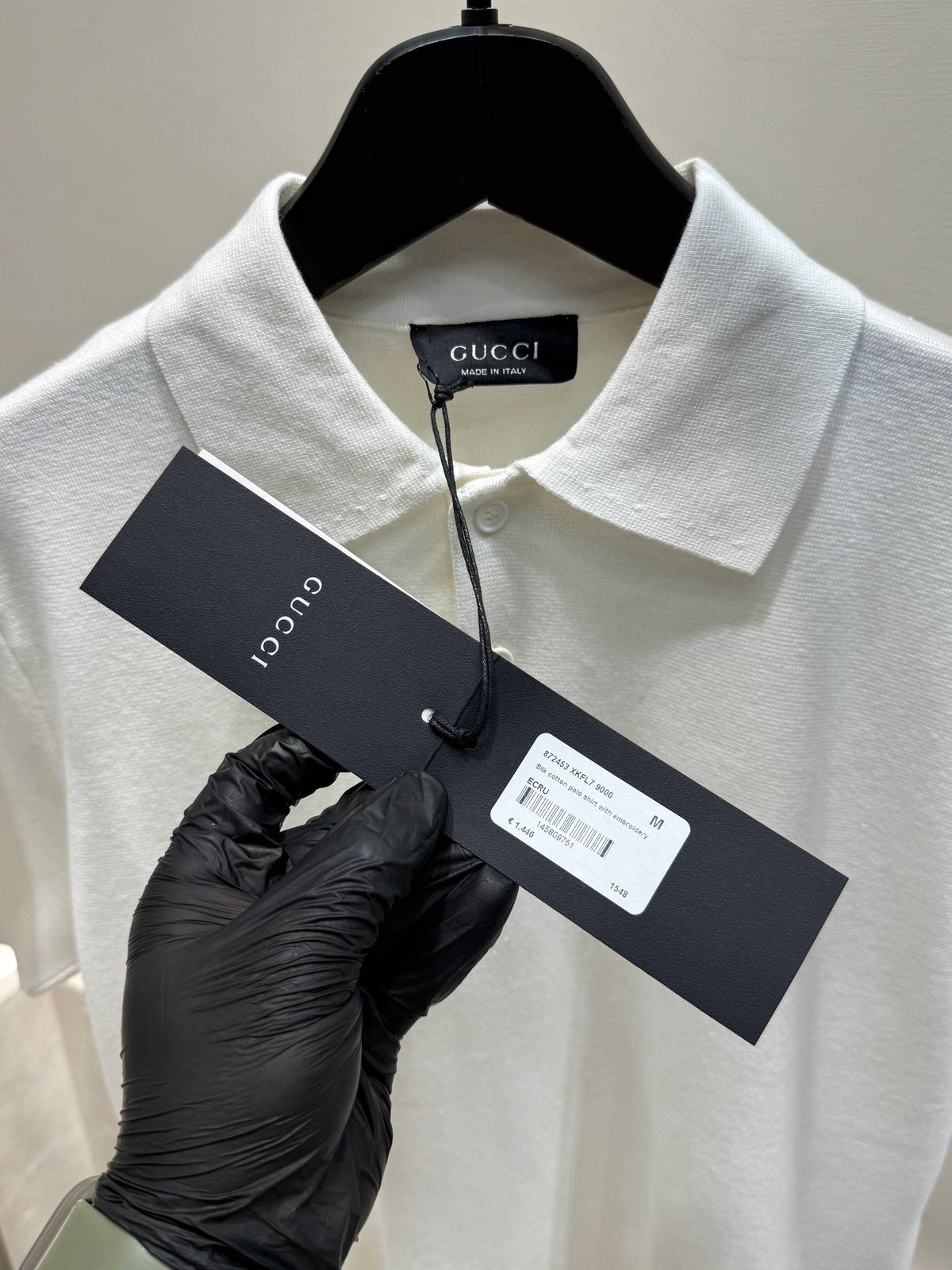 Silk Cotton Polo Shirt with Embroidery