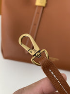 Calfskin Leather Tote Bag with Monogram Pouch