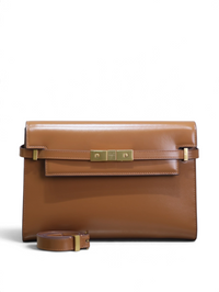 Crocodile-Embossed Leather Chain Bag