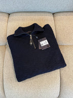 Cashmere Wool Blend Half-zip Pullover Sweater