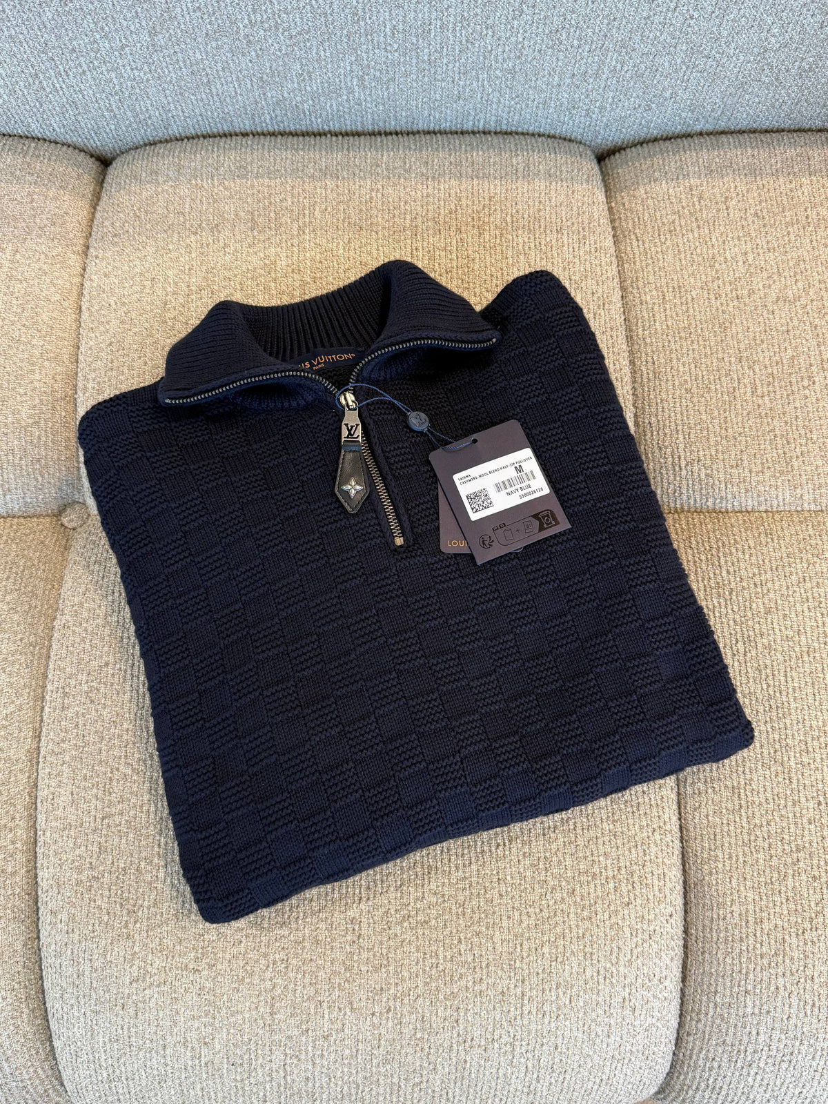 Cashmere Wool Blend Half-zip Pullover Sweater