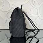 Saddle Backpack with Flap in Oblique Jacquard Backpack