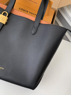 Calfskin Leather Tote Bag with Monogram Pouch