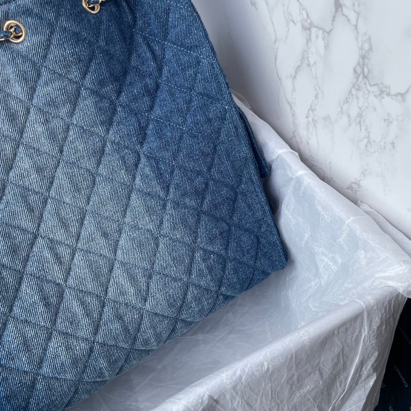 25 Medium Quilted Large Denim Bag