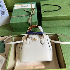 Diana Leather Bamboo Handle Bag