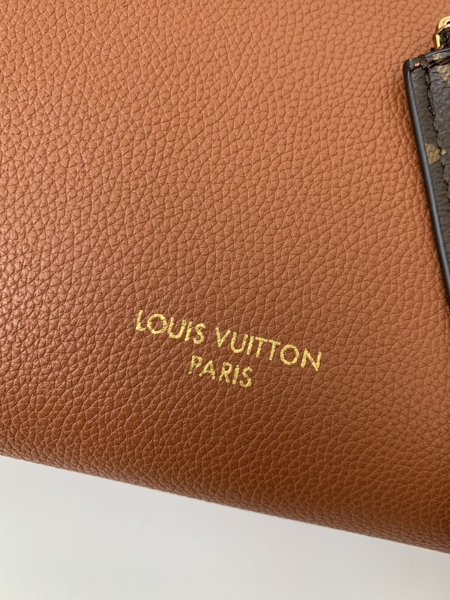 Calfskin Leather Tote Bag with Monogram Pouch