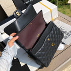 3.55 Large Caviar Leather Classic Double Flap Bag - Gold hardware