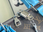 Keepall Bandoulière 50 – Monogram Canvas with Sky Blue Leather Trim