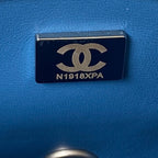Denim Flap Bag with Silver-Tone Chain