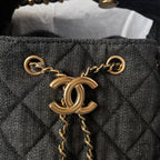 25 Medium Quilted Denim Bag
